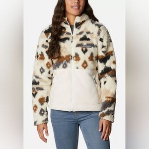 Columbia Women's Winter Pass™ Sherpa Hooded Full Zip Fleece Jacket size S Chalk